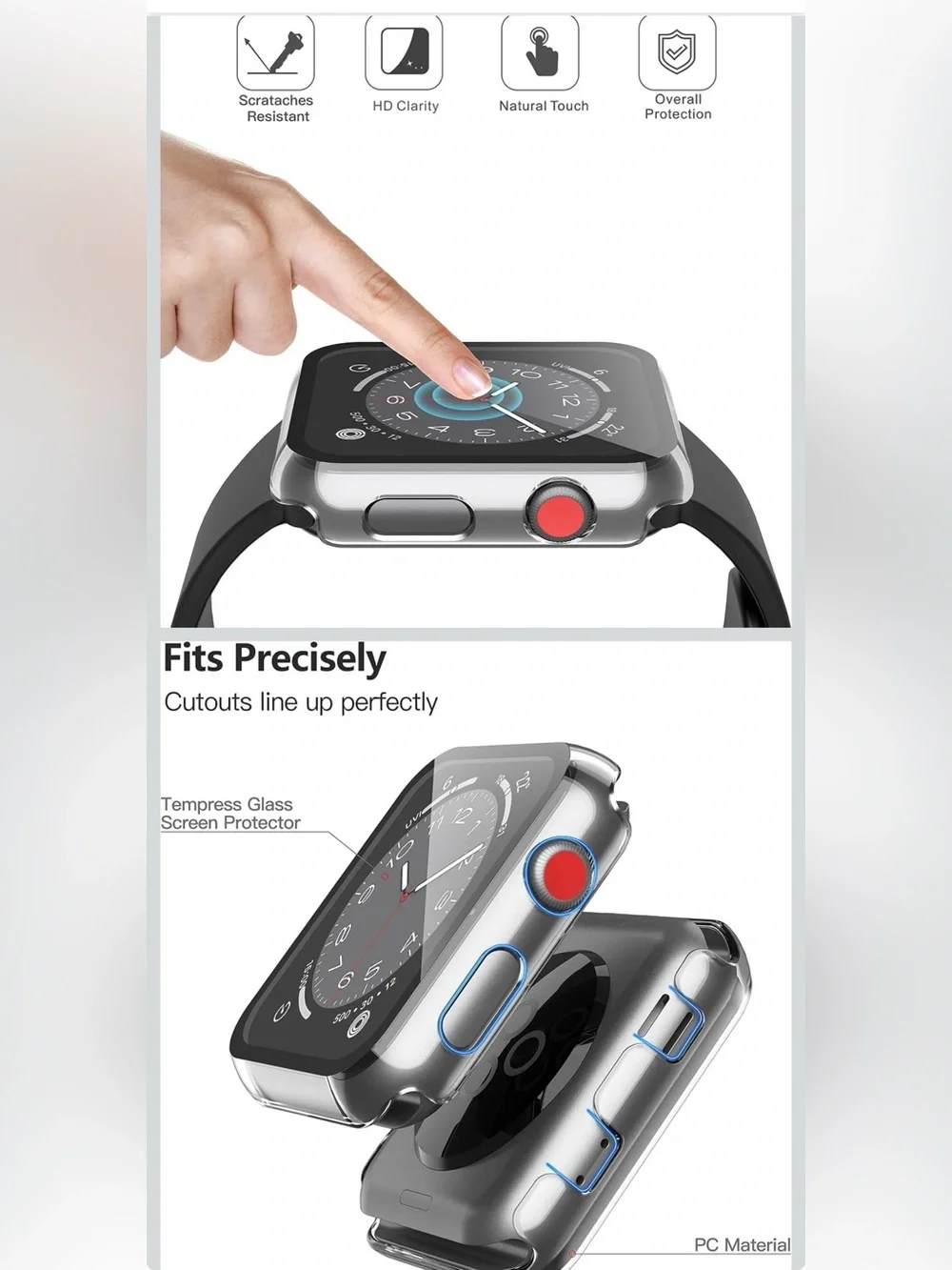 Clear protective Case for Apple Watch 2pack-series 2/3